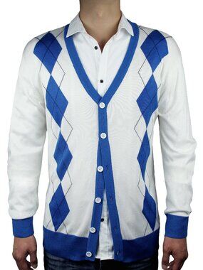 Argyle cardigan light weight sweater